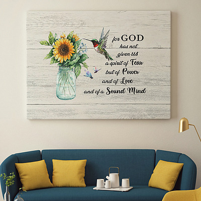 Alternative view of For God Has Not Given Us A Spirit Of Fear 2 Timothy 1 7 Framed Canvas – Unframed Poster – Home Decor Wall Art