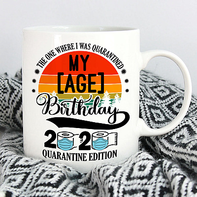 Alternative view of Personalized My Age Quarantined Birthday Ceramic Coffee Mug - Beer Stein - Water Bottle - Color Changing Mug