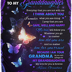 Personalized To My Granddaughter Everyday That You Are Not With Me Fleece Blanket - Premium Mink Sherpa Blanket, White, Cozy Plush Fleece Blanket - 50x60