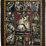 Personalized You And Me We Got This Skull Couple Fleece Blanket - Premium Mink Sherpa Blanket - Woven Blanket, White, Cozy Plush Fleece Blanket - 50x60