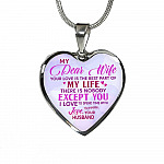 Women My Dear Wife Your Love Is The Best Part Of My Life Heart Pendant Necklace Gifts For Wife - Heart Luxury Necklace (Silver)