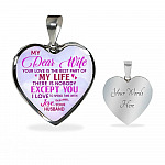 Women My Dear Wife Your Love Is The Best Part Of My Life Heart Pendant Necklace Gifts For Wife - Heart Luxury Necklace (Silver)