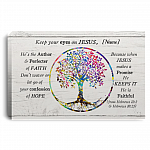 Personalized Keep Eyes On Jesus He Is Faithful Gallery Wrapped Framed Canvas Prints – Unframed Poster, White, 0.75'' Framed Canvas