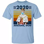 2020 Awesome Wow T-Shirt - Funny 2020 Shirt, Light Blue, Unisex T-Shirt
