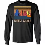 Deez Nut Electrical Nut Caps Funny - Vintage Electrical Engineer Dark Hoodie - Sweatshirt, Black, Long Sleeve
