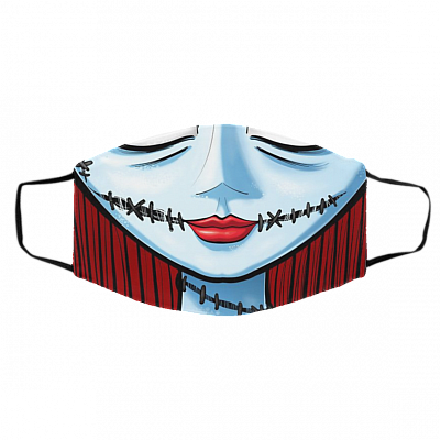 Sally Halloween Nightmare Before Christmas Washable Reusable Custom Printed Cloth Face Mask Cover, White, Cloth Face Cover – Medium/Large