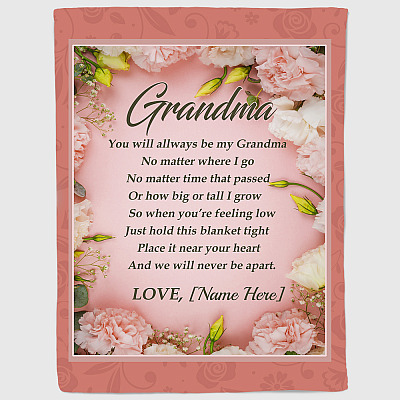 Alternative view of Personalized To My Grandma You Will Always Be My Grandma Fleece Blanket - Mink Sherpa Blanket - Woven Blanket