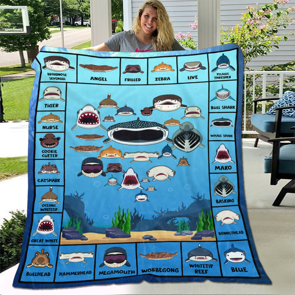 1BN. Heart Shark Blanket - mk2