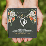 4VT. To My Beautiful Girlfriend Message Card Forever Love Necklace (Silver)