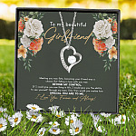 4VT. To My Beautiful Girlfriend Message Card Forever Love Necklace (Silver) 7