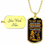 Motorbike To My Son Wherever Your Journey In Life May Take You Dog Tag Necklace - Dog Tag (Gold Plated)