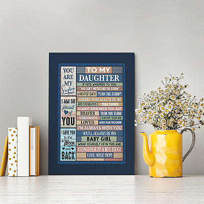 Alternative view of To My Daughter Remember Whose Daughter You Are I Am The Storm Framed Canvas Prints - Unframed Poster