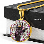 I Love You Sign Language Pendant Circle Necklace - Circle Luxury Necklace (Gold Plated)