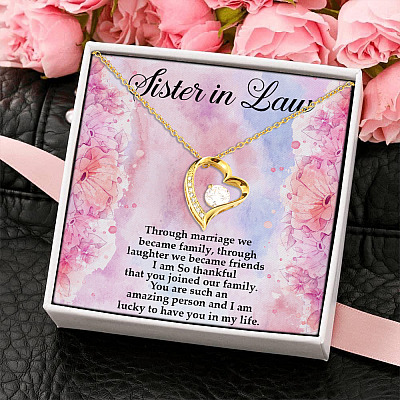 Gifts To Sister-in-Law Through Marriage We Became Family Forever Love Pendant Necklace