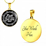 Feminism Fight For The Things You Care About Lace Collar Circle Pendant Necklace - Circle Luxury Necklace (Gold Plated)
