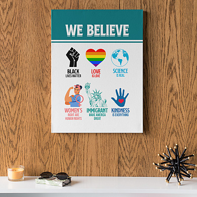 Alternative view of We Believe Gallery Wrapped Framed Canvas Prints - Unframed Poster - Home Decor Wall Art