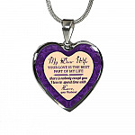 My Dear Wife Your Love Is The Best Part of My Life There Is Nobody Except You I Love To Spend Time With Heart Pendant Necklace - Heart Luxury Necklace (Silver)