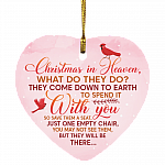 Christmas In Heaven They Still Be There Love from Heaven Gift Flat Holiday Heart Ornament, White, Heart Ornament