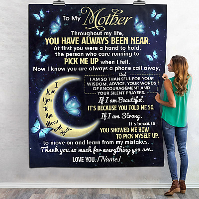 Alternative view of Personalized To My Mother Throughout My Life You Have Always Been Near Fleece Blanket-Premium Sherpa Blanket