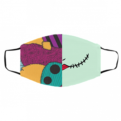 Sally Skellington Nightmare Before Christmas Washable Reusable Custom Printed Cloth Face Mask Cover, White, Cloth Face Cover – Medium/Large