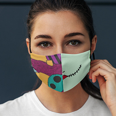 Alternative view of Sally Skellington Nightmare Before Christmas Washable Reusable Custom Printed Cloth Face Mask Cover