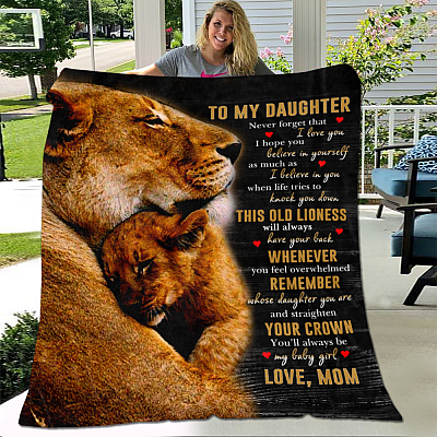 Alternative view of To My Daughter Never Forget That I Love You Fleece Blanket - Premium Sherpa Blanket - Woven Blanket