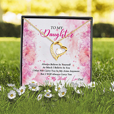 Alternative view of Dad To My Daughter Always Believe In Yourself As Much I Believe In You Forever Love Pendant Necklace