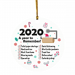 2020 A Year To Remember Circle Ornament Keepsake - Funny 2020 Christmas Ornament, White, Circle Ornament