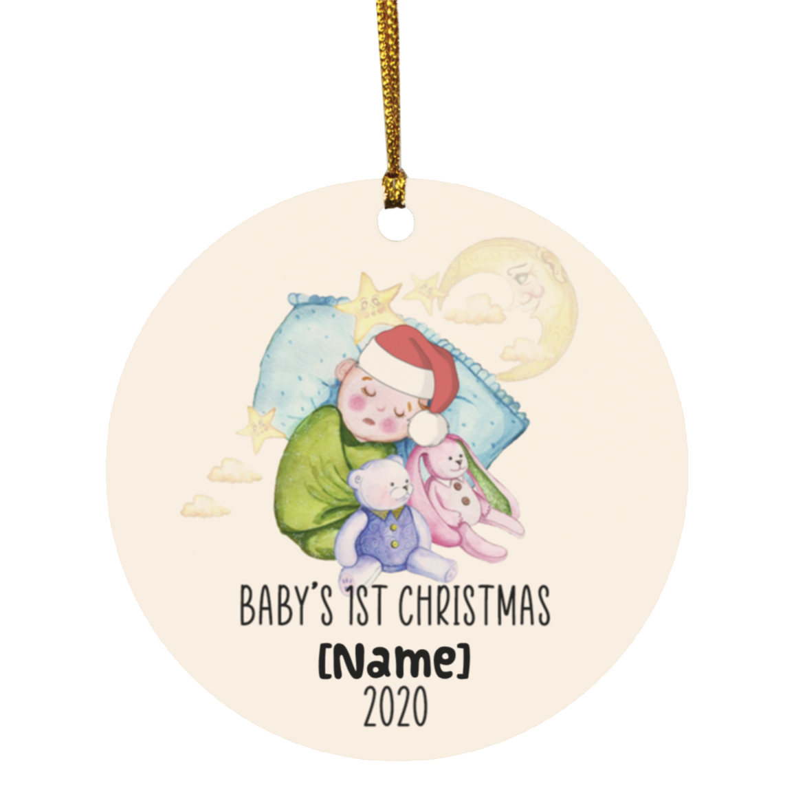 Personalized Baby 1st Christmas Circle Ornament - New Baby Xmas Celebration Holiday Home Decoration Gift, White, Circle Ornament Personalized Baby 1st Christmas Circle Ornament - New Baby Xmas Celebration Holiday Home Decoration Gift, White, Circle Ornament