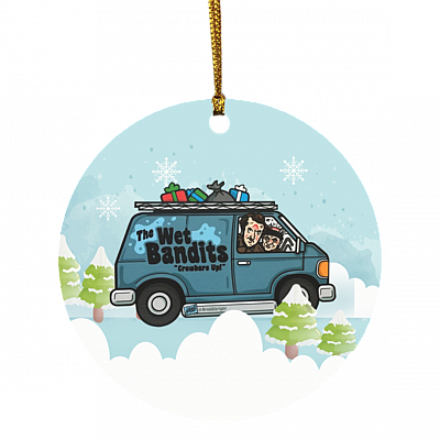 Wet Bandits Home Alone Christmas Ornament - Funny Christmas Movie Decorative Christmas Ornament, White, Circle Ornament