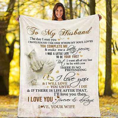 Alternative view of To My Husband The Day I Met You I Have Found The One My Soul Loves Wedding Fleece Blanket - Sherpa Blanket