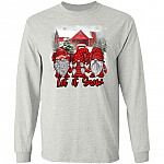 Let It Snow Christmas Funny Gnomes Nordic Hoodie Sweatshirt - Hanging With My Gnomes Long Sleeve Shirt, Ash, Long Sleeve
