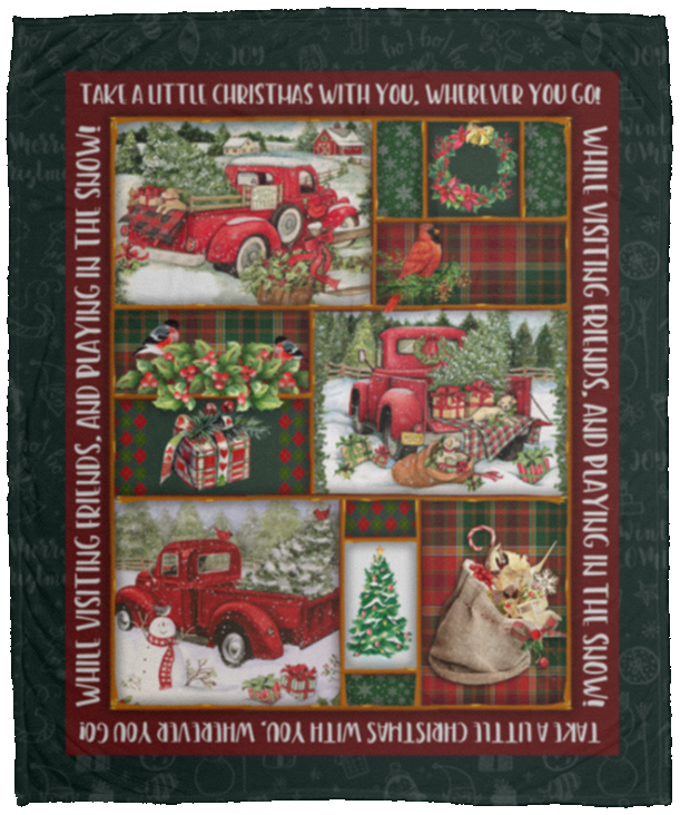 Take A Little Christmas With You Christmas Red Truck Fleece Blanket - Premium Sherpa Blanket - Woven Blanket, White, Cozy Plush Fleece Blanket - 50x60 Take A Little Christmas With You Christmas Red Truck Fleece Blanket - Premium Sherpa Blanket - Woven Blanket, White, Cozy Plush Fleece Blanket - 50x60