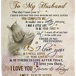 To My Husband The Day I Met You I Have Found The One My Soul Loves Wedding Fleece Blanket - Sherpa Blanket, White, Cozy Plush Fleece Blanket - 50x60