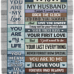To My Husband I Wish I Could Turn Back the Clock I Find You Sooner and Love You Fleece - Premium Sherpa Blanket, White, Cozy Plush Fleece Blanket - 50x60 To My Husband I Wish I Could Turn Back the Clock I Find You Sooner and Love You Fleece - Premium Sherpa Blanket, White, Cozy Plush Fleece Blanket - 50x60