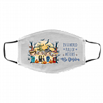 In a Full World of Witches Be Golden Funny Halloween Golden Girls Washable Reusable Custom Printed Cloth Face Mask Cover, White, Cloth Face Cover – Medium/Large