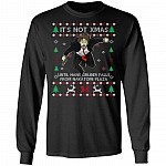It's Not Xmas Until Hans Gruber Falls From Nakatomi Plaza Knitting Pattern Hoodie - Sweatshirt - Long Sleeve, Black, Long Sleeve