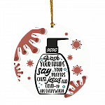 Funny Hand Sanitizer Wash Your Hand 2020 Christmas Flat Holiday Circle Ornament, White, Circle Ornament Funny Hand Sanitizer Wash Your Hand 2020 Christmas Flat Holiday Circle Ornament, White, Circle Ornament