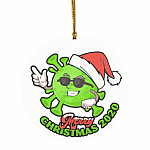 Funny Merry Christmas 2020 Covi-19 Pandemic Christmas Flat Holiday Circle Ornament, White, Circle Ornament Funny Merry Christmas 2020 Covi-19 Pandemic Christmas Flat Holiday Circle Ornament, White, Circle Ornament