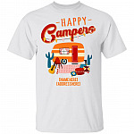 Personalized Happy Campers T-Shirt - Family Camping Matching Outfit, White, Unisex T-Shirt Personalized Happy Campers T-Shirt - Family Camping Matching Outfit, White, Unisex T-Shirt