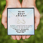 To My Best Friend We Weren't Sisters By Birth but We Knew Fate Brought Us Gift Infinity Heart Pendant Necklace