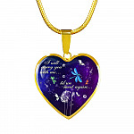 I Will Carry You With Me Til Meet Again Cardinals Heart Pendant Necklace - Red Cardinals Dandelion Necklace - Heart Luxury Necklace (Gold Plated)