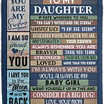 To My Daughter Remember Whose Daughter You Are I Am The Storm Fleece Blanket - Premium Sherpa Blanket, White, Cozy Plush Fleece Blanket - 50x60 To My Daughter Remember Whose Daughter You Are I Am The Storm Fleece Blanket - Premium Sherpa Blanket, White, Cozy Plush Fleece Blanket - 50x60