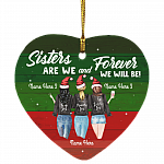 Personalized Sister Are We and Forever We Will Be Sister Christmas Flat Holiday Heart Ornament, White, Heart Ornament Personalized Sister Are We and Forever We Will Be Sister Christmas Flat Holiday Heart Ornament, White, Heart Ornament