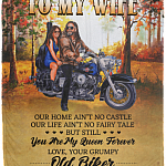 From Old Biker To My Wife Our Home Ain't No Castle Fleece Blanket - Premium Sherpa Blanket - Woven Blanket, White, Cozy Plush Fleece Blanket - 50x60 From Old Biker To My Wife Our Home Ain't No Castle Fleece Blanket - Premium Sherpa Blanket - Woven Blanket, White, Cozy Plush Fleece Blanket - 50x60