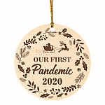 Our First Pandemic 2020 Circle Christmas Ornament Keepsake - Funny Quarantine Lockdown Christmas Ornament, White, Circle Ornament Our First Pandemic 2020 Circle Christmas Ornament Keepsake - Funny Quarantine Lockdown Christmas Ornament, White, Circle Ornament