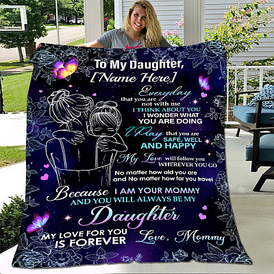 Alternative view of Personalized To My Daughter Everyday That You Are Not With Me Fleece Blanket - Premium Sherpa Blanket