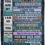 Grandpa To My Granddaughter Never Forget That I Love You Life Is Filled Vintage Fleece Blanket - Mink Blanket, White, Cozy Plush Fleece Blanket - 50x60