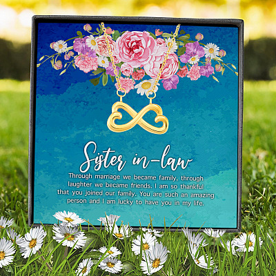 Sister In-law Gift Infinity Heart Pendant Necklace
