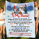 To My Bestie Friends Are Our Chosen Family Fleece Blanket - Premium Sherpa Blanket - Woven Blanket